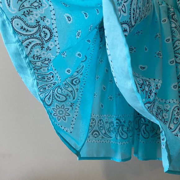 Handmade Children's 100% Cotton Blue Paisley Back Bows Dress - Picture 14 of 14